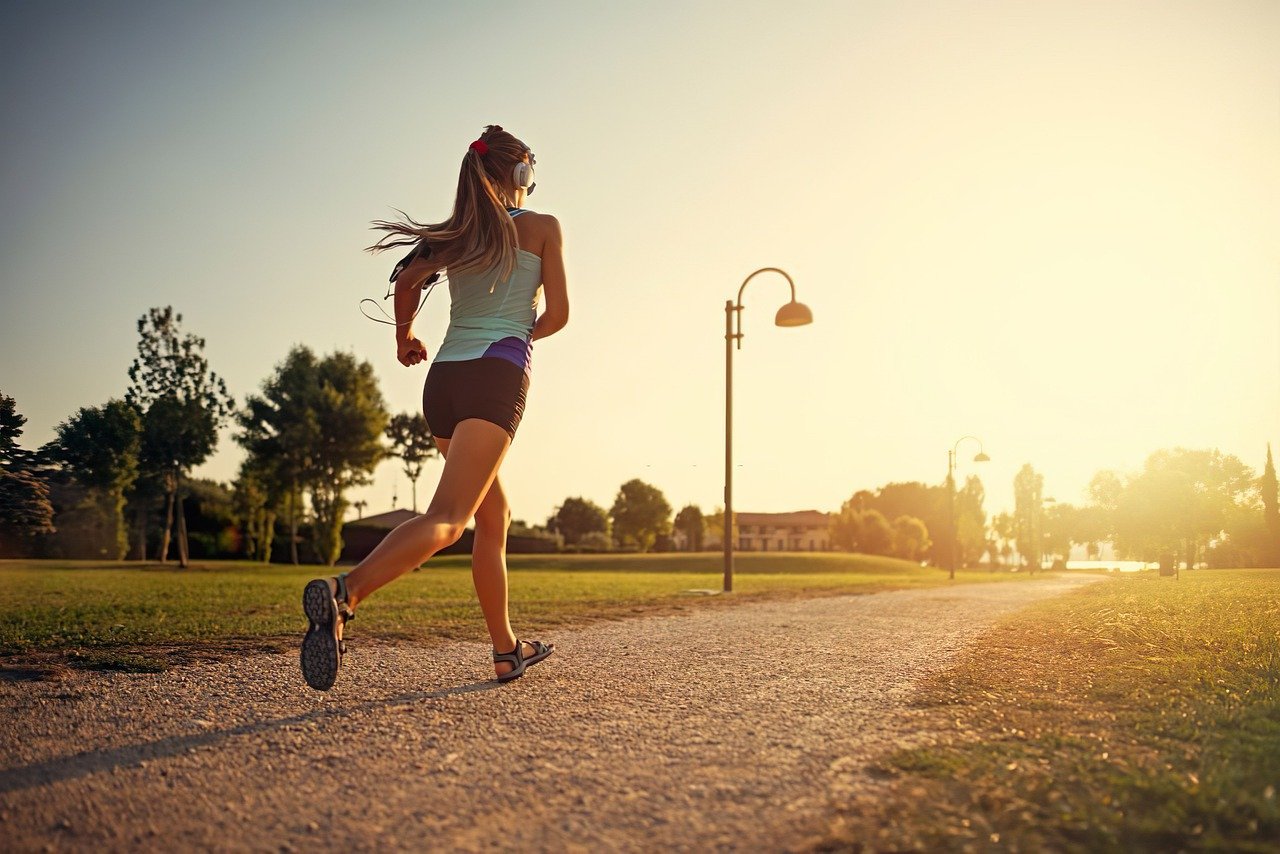 Woman jogging in a park