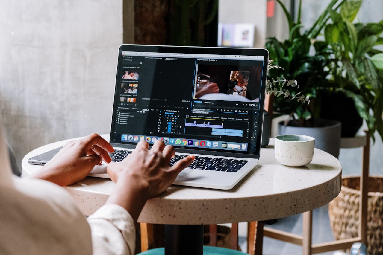 Person using macbook